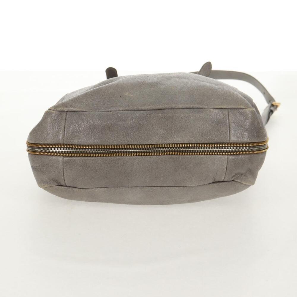 PRADA Tote Bag Leather 2way Gray Silver Auth bs31577 - Picture 8 of 16
